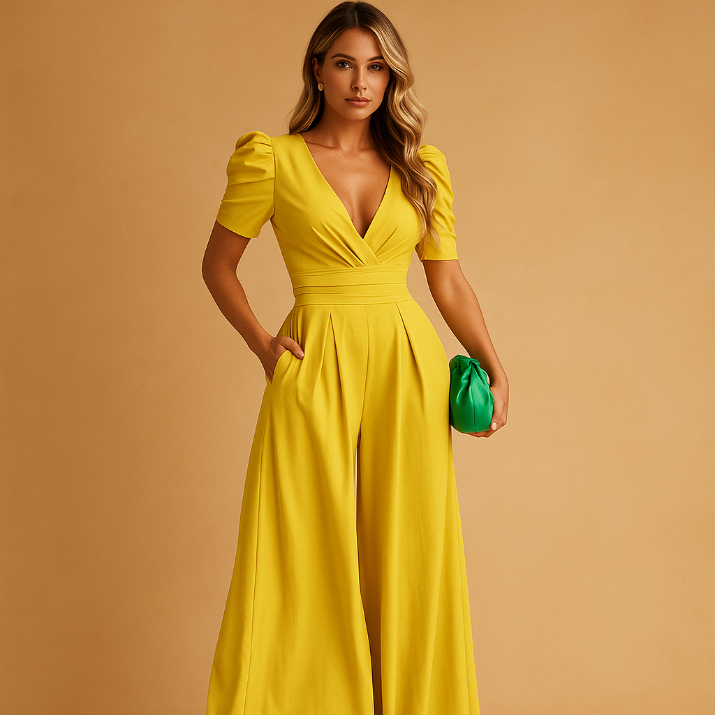 Elegant long jumpsuit for women with tailored fit, ideal for formal events, galas, and stylish evening occasions.