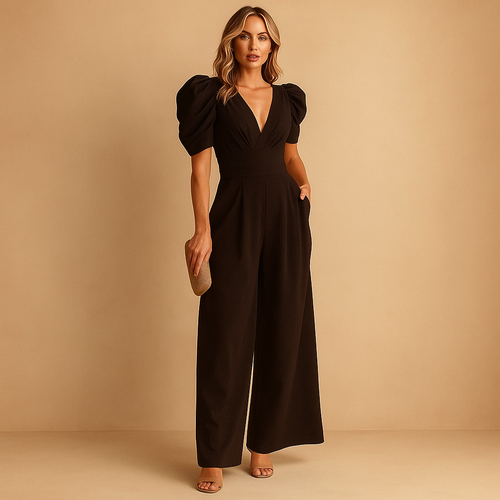 Elegant long jumpsuit for women with tailored fit, ideal for formal events, galas, and stylish evening occasions.